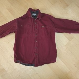 Vintage Merlot Red Carhartt Shirt Jacket Flannel Lined Canvas Size Large  14806